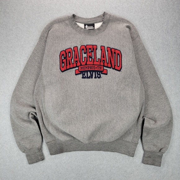 Graceland Other - Graceland Elvis Presley Sweatshirt Mens Small Grey Embroidered Memphis TN 7374